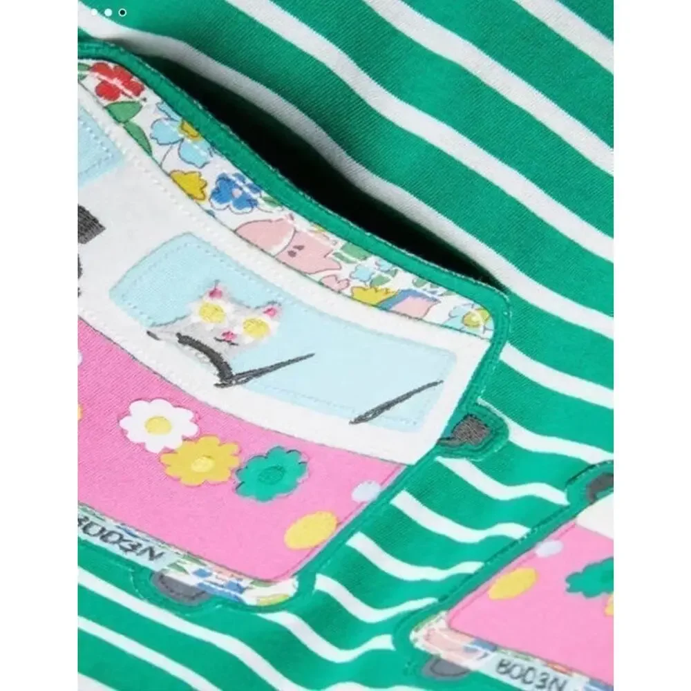 NWT❤️Mini Boden Summer Appliqué Pocket Tunic Dress sz8/9Y